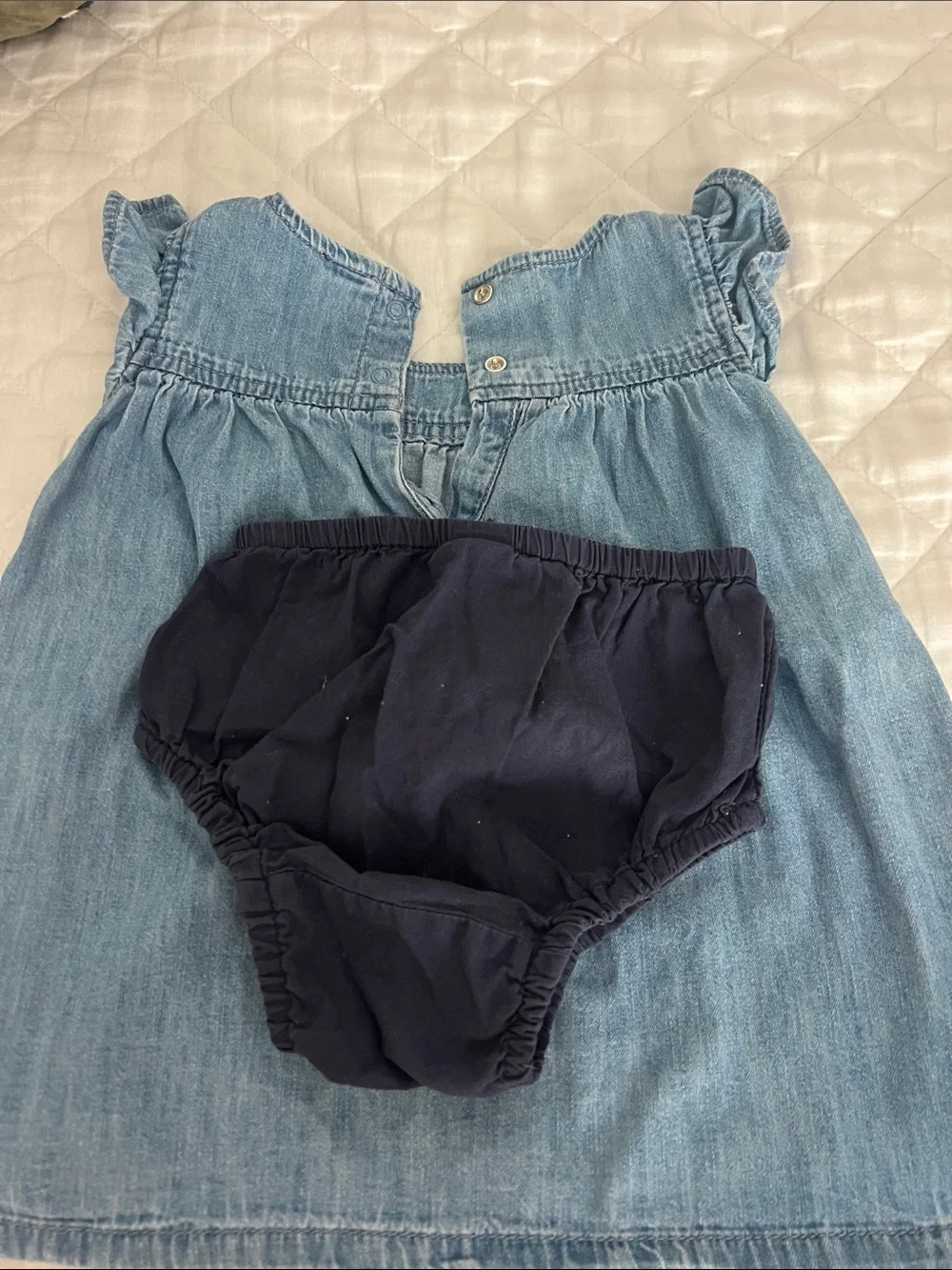 GAP Light Blue Denim Dress with Navy Bloomers